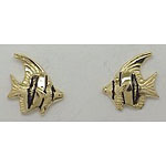 14k Gold Tropical Fish Post Earrings 1.8g